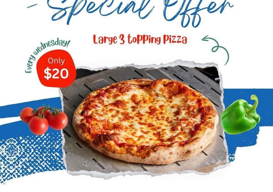 Wednesdays $20 Large Pizza Deal.